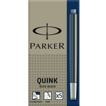 Картридж Parker Quink синие, для перьевой ручки, LONG, упаковка из 5 шт., смываемые чернила