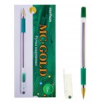 Ручка шариковая MC Gold зеленая, грип, 0,5мм.