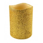 Свеча TUKZAR золотая, светодиодная, блестки, 10х7,5см.