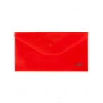 Папка-конверт C6 на кнопке ХАТБЕР красная, 180мкм, 224х119мм
