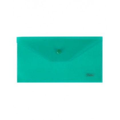 Папка-конверт C6 на кнопке ХАТБЕР зеленая, 180мкм, 224х119мм