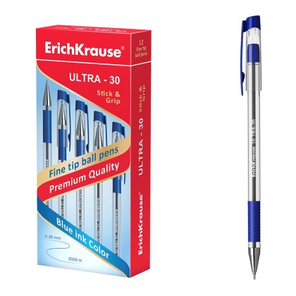 Ручка шариковая ERICH KRAUSE ULTRA 30 синяя , 0,7мм.