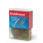 Скрепки ERICH KRAUSE 28мм цветные в пласт. коробочке, европодвес