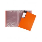 Папка А4 40 файлов ХАТБЕР Diamond Neon оранжевая, пластиковая, корешок 21 мм