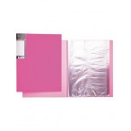 Папка А4 20 файлов ХАТБЕР Diamond Neon розовая, пластиковая, корешок 14 мм