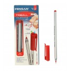 Ручка шариковая Pensan Triball красная, трехгр., 1мм.