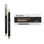 Ручка гелевая Piano черная, корпус Soft, золот. вставки, 0,5мм.