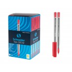 Ручка шариковая Schneider Tops 505 M красная, прозрачный корпус, 0,5мм.