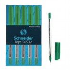 Ручка шариковая Schneider Tops 505 M зеленая, прозрачный корпус, 0,5мм.