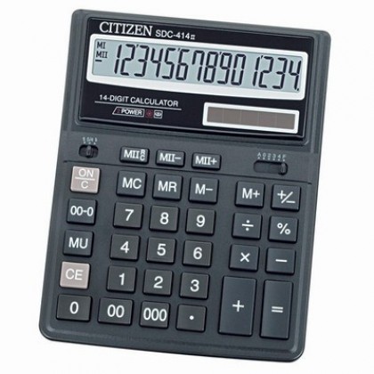 Калькулятор CITIZEN SDC-414 II, 14 разряд., 220*160*43 мм, европодвес