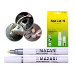 Маркер-краска Mazari Effecto серебрянный,  пулевидный пиш. узел 2мм.