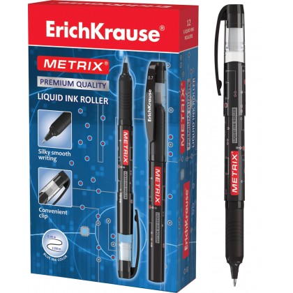 Ручка-роллер ERICH KRAUSE Metrix черная, 0,45мм.