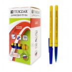 Ручка шариковая TUKZAR синяя, 0,7мм., желтый корпус