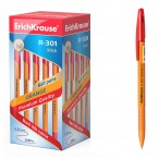 Ручка шариковая Erich Krause R 301 Orange Stick красная, 0,7мм.