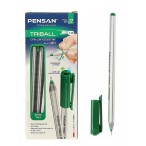 Ручка шариковая Pensan Triball зеленая, трехгр., 1мм.