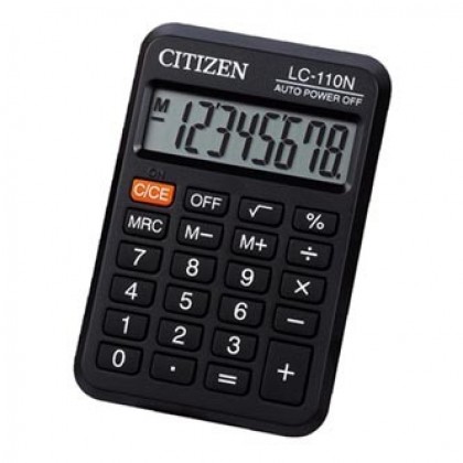Калькулятор CITIZEN LC-110NR,  8 разряд., черный, 87*58*12 мм, европодвес