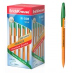 Ручка шариковая Erich Krause R 301 Orange Stick зеленая, 0,7мм.
