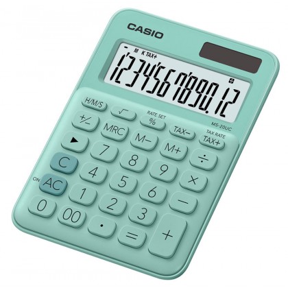 Калькулятор Casio MS-20UC-GN-S-EC зеленый, 12 разряд., настольный, 105х150х23