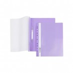 Папка-скоросшиватель ХАТБЕР А4 фиолетовая, с перфорацией, 140/180мкм., прозрачный верх