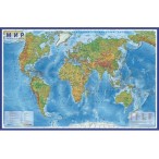 Карта Мир физическая 1:29М, 101х66 интерактивная, ламинированная