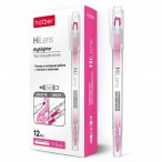 Текстовыделитель ХАТБЕР Hi-Lens розовый, двухсторонний, 1мм/5мм.