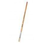 Кисть Mazari щетина №4 художественная, плоская, обойма обжимная, ручка деревянная