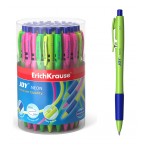 Ручка шариковая ERICH KRAUSE Joy Neon автоматическая, синяя , Ultra Glide Technology, тубус
