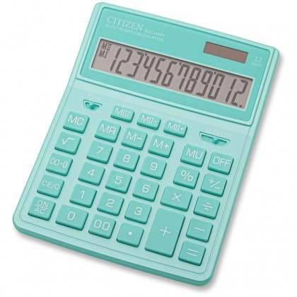 Калькулятор CITIZEN SDC-444XRGNE, 12 разряд., бирюзовый, 155х204х33мм, двойное питание