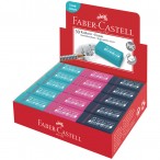 Ластик Faber Castell PVC-free прямоугольный, 41х18,5х11,5мм., ассорти (синий, розовый, бирюзовый)