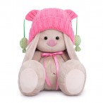 Игрушка мягкая Budi Basa Зайка Ми в розовой шапочке с помпонами малый, 18 см.