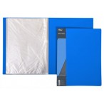 Папка А4 80 файлов ХАТБЕР синяя, пластиковая, корешок 40 мм