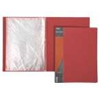Папка А4 80 файлов ХАТБЕР красная, пластиковая, корешок 40 мм