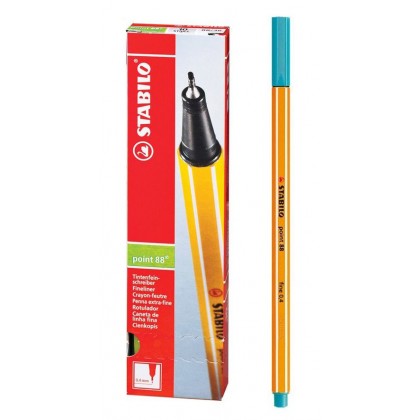 Ручка капиллярная STABILO Point 88 голубовато-бирюзовый, 0,4мм.