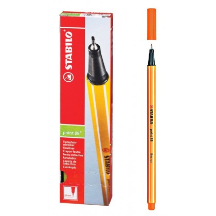 Ручка капиллярная STABILO Point 88 оранжевый, 0,4мм.