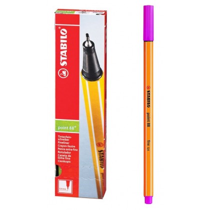 Ручка капиллярная STABILO Point 88 розовый, 0,4мм.