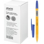 Ручка шариковая Attache синяя, 0,5 мм., жёлтый корпус