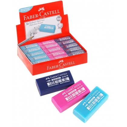 Ластик Faber Castell Dust Free прямоугольный, 11х18х41мм., ассорти (синий, розовый, бирюзовый)