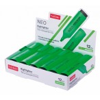 Текстовыделитель ХАТБЕР Neo зеленый, флуоресцентный, клиновидный пишущий узел 