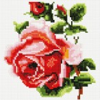 Мозаика Белоснежка 20х20 Изящная роза алмазная, по номерам, 21 цв.