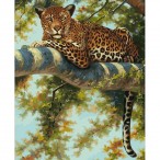 Картина по номерам Белоснежка 40х50 Леопард в тени ветвей 36 красок, сложн.5, холст, подрамник