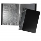Папка А4 30 файлов ХАТБЕР черная, пластиковая, корешок 17 мм
