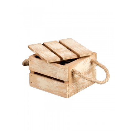 Ящик Миленд деревянный, светло-коричневый, 11,5х11,5х8см.