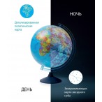 Глобус  политический  D-250мм., День и Ночь карта Земли и звездного неба, с подсветкой, интерактив