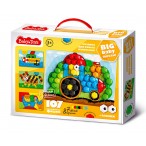 Мозаика 10 Королевство Baby Toys Трактор d25, 7 цв., 107 эл., пуговицы с трафаретами