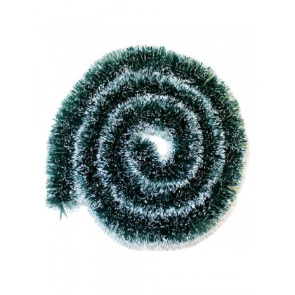 Мишура Миленд Новогодняя зелёная с заснеженными кончиками, 2м., диаметр 10 см.