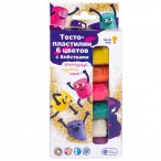 Набор для лепки Genio Kids-Art Тесто-пластилин 6цв., с блестками, 180гр., карт.кор., европодвес