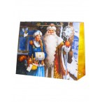 Пакет бум. подарочный Феникс-Презент Дед Мороз и Снегурочка 40,6х33х16см., горизонтальный, ламинац