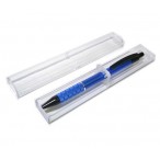 Ручка шариковая Intelligent синяя 0,7мм., синий матовый крпус с рифлением, прозр. футляр 