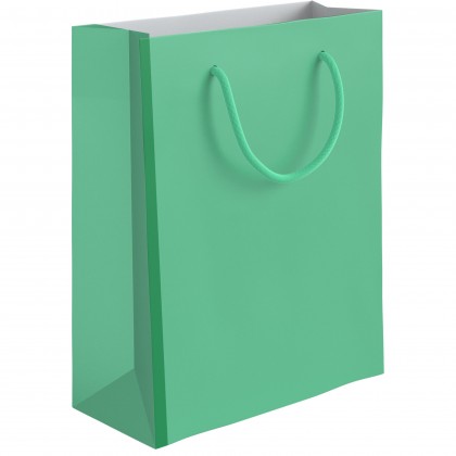 Пакет бум. подарочный ЛХ Зеленый 11,4х14,3х6.4 см., глянцевый