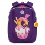 Рюкзак школьный Grizzly RAf-392-1 фиолетовый, 2отд., карманы, жест.анат.спинка, форм., 29х36х18